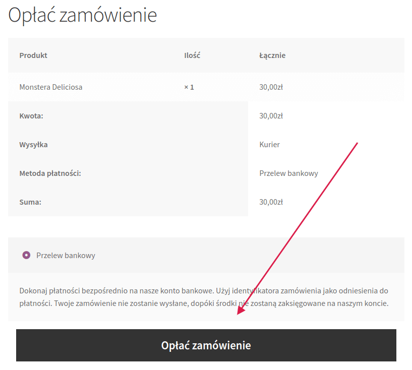 Wiadomość e-mail z przypomnieniem o płatności w WooCommerce z linkiem do opłacenia zamówienia